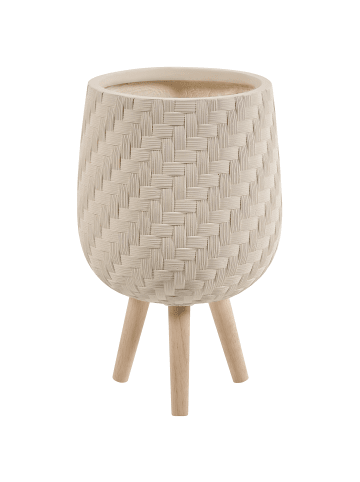 Beliani Outdoor Blumentopf PAVONE in Beige - (W) 27 x (H) 48 x (L) 27 cm