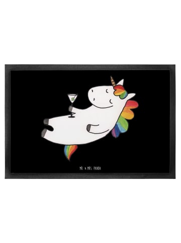 Mr. & Mrs. Panda Schmutzfangmatte Einhorn Blümchentail ohne Spruch in Schwarz