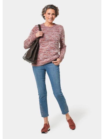 GOLDNER Kurzgröße:  Kurzgröße - Multicolor-Pullover in mahagoni