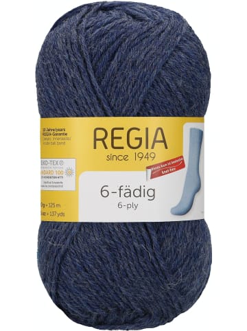 Regia Handstrickgarne 6-fädig Uni, 50g in Jeans Streaked