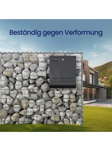 SONGMICS Gabione Patya in Silbern - (B)100 x (H)80 x (T)30 cm