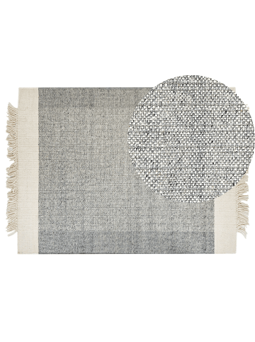 Beliani Kurzflor TATLISU in Grau/Weiß - (W) 140 x (H) 1 x (L) 200 cm