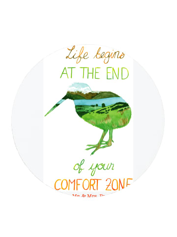 Mr. & Mrs. Panda Kühlschrankmagnet Kiwi Neuseeland mit Spruch in Weiß