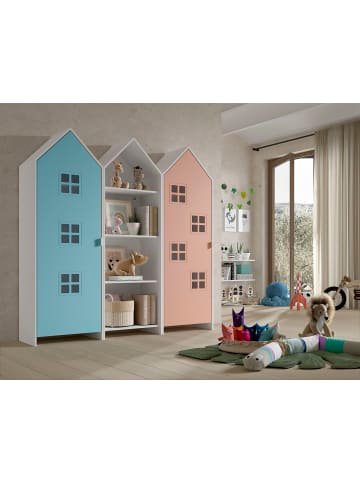 58 aufm Kessel REGALSCHRANK Set Kania 173x37x171 MDF Weiß /Bunt