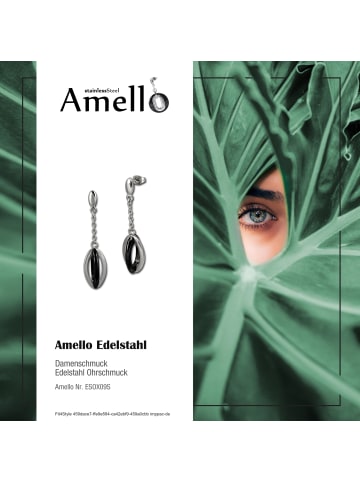 Amello Ohrringe Edelstahl (Stainless Steel) Ellipse Ohrhänger