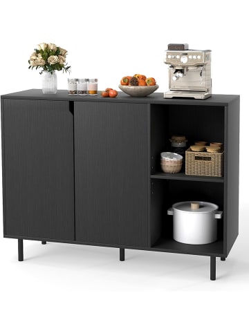 COSTWAY Sideboard 106 x 38 x 80 cm in Schwarz