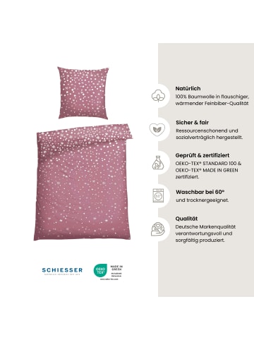 Schiesser Feinbiber-Bettwäsche-Set Runa in Rosa