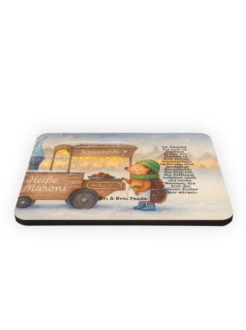 Mr. & Mrs. Panda Kühlschrankmagnet Igel Maronen Design mit Spruch in Weiß