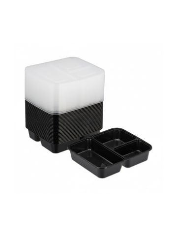 relaxdays 24 x Meal Prep Box in Schwarz/ Transparent