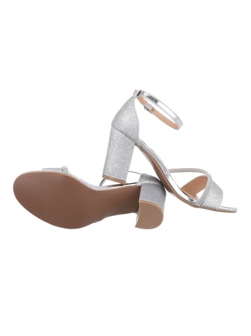 Ital-Design High-Heel Sandalette in Silber