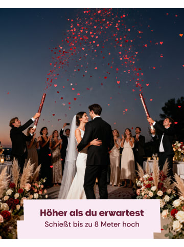Partyjoker 5er Set XXL Konfettikanonen Herzen Rot – Viel Inhalt