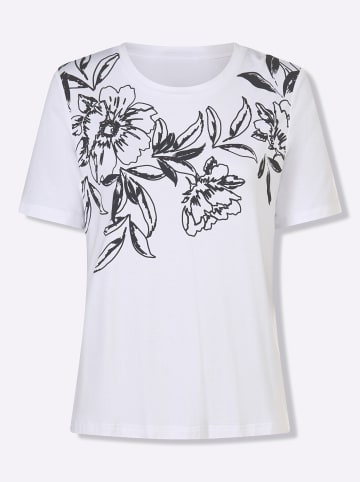 WITT WEIDEN Kurzarm-Shirt in weiß-marine-bedruckt