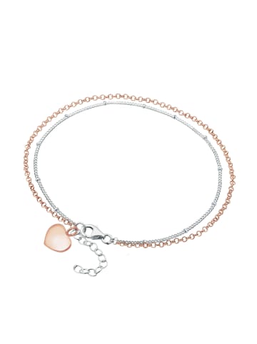 Elli Armband 925 Rosegold Herz in Silber