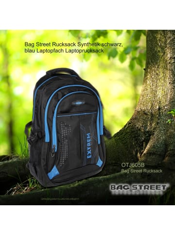 Bag Street Sportrucksack, Freizeitrucksack Synthetik schwarz, blau ca. 30cmx46cm hoch