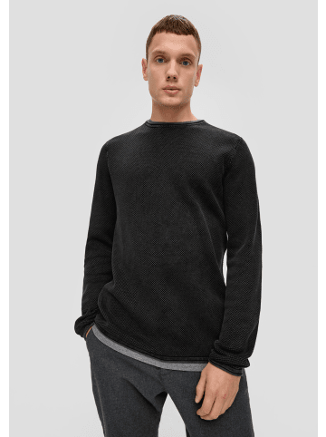 QS Strickpullover langarm in Schwarz