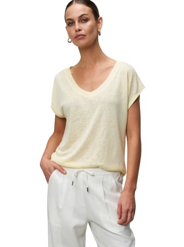 Zero  Sommer-T-Shirt mit V-Ausschnitt in Double Cream