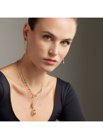 Luxenter necklace with multicoloured zirconia, 18-K gold finish - Alphabet