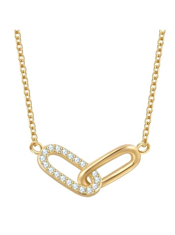 Glanzstücke München Halskette aus Sterling Silber mit Zirkonia in gelbgold