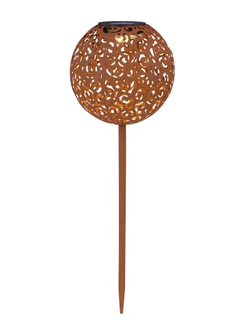 Globo lighting Solarleuchte "SOLARLEUCHTE METALL ROSTFARBEN, 1XLED" in brown