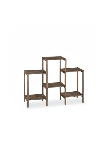 relaxdays Blumenregal in Braun - (B)89 x (H)70 x (T)27 cm
