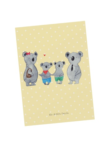 Mr. & Mrs. Panda Wanddeko Koala Familie zwei ohne Spruch in Gelb Pastell