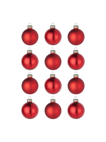Butlers Weihnachtskugel HANG ON 12er-Set in Rot