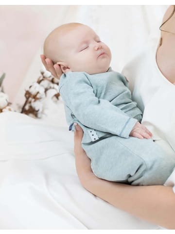 OrganicEra Baby Langarm Shirt in Aqua Melange
