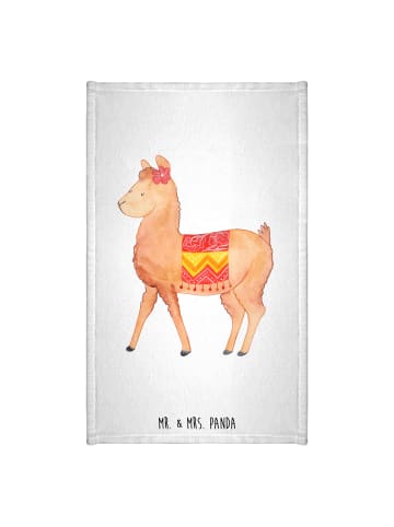 Mr. & Mrs. Panda Handtuch Alpaka Stolz ohne Spruch in Weiß