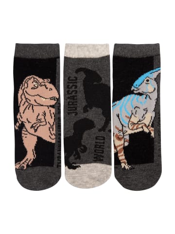 United Labels 3er Pack Jurassic World Socken Sneaker Söckchen in grau