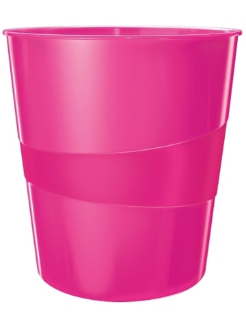 Leitz Papierkorb Wow 15l Polystyren pink metallic