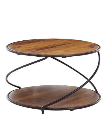 FineBuy Couchtisch in Braun / Sheesham / 58x58x35