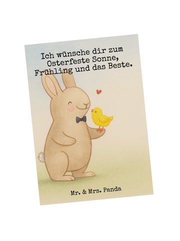 Mr. & Mrs. Panda Postkarte Hase Küken Design mit Spruch in Weiß