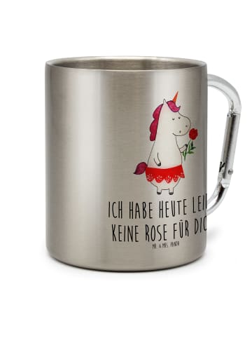 Mr. & Mrs. Panda Metallbecher Einhorn Dame mit Spruch in Silber