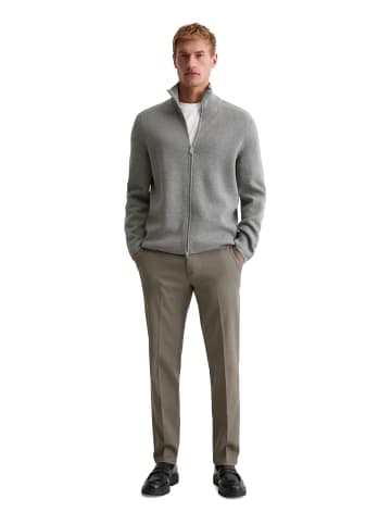Marc O'Polo Zip-Strickjacke regular in Cloudy Grey Melange