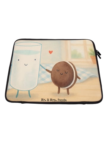 Mr. & Mrs. Panda Laptop Tasche Milch Keks Design ohne Spruch in Weiß