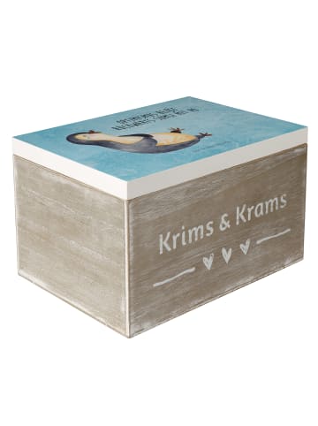 Mr. & Mrs. Panda Aufbewahrungsbox Pinguin Lachen mit Spruch in Eisblau