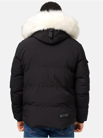 STONE HARBOUR Winterjacke Halvaar in Black mit weißem Fell