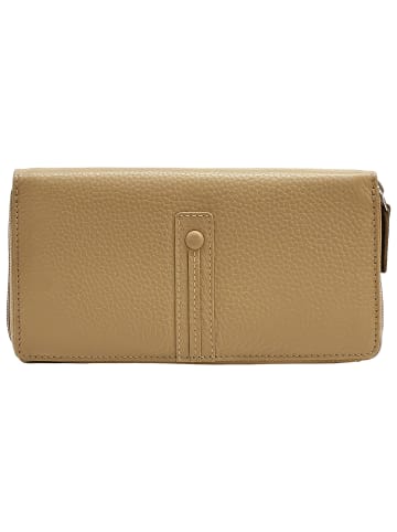 Florence Geldbörse Leder helltaupe beige Damen ca. 19cm ca. 10cm