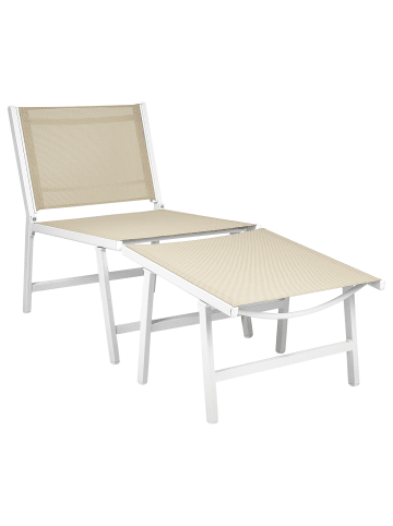 Beliani 2-tlg Gartenstuhl MARCEDDI in Beige/Weiß