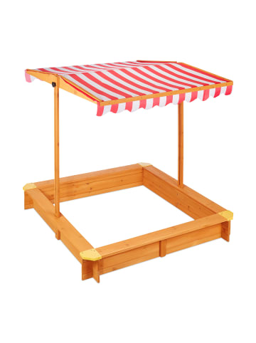 relaxdays Sandkasten in Natur - (B)117 x (H)117 x (T)117 cm