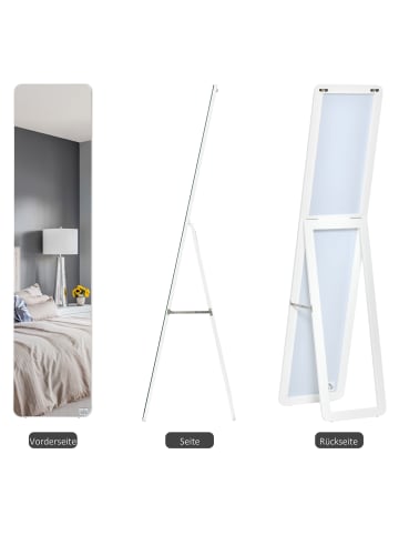 HOMCOM Ankleidespiegel-37B x 43T x 156H cm-Weiß