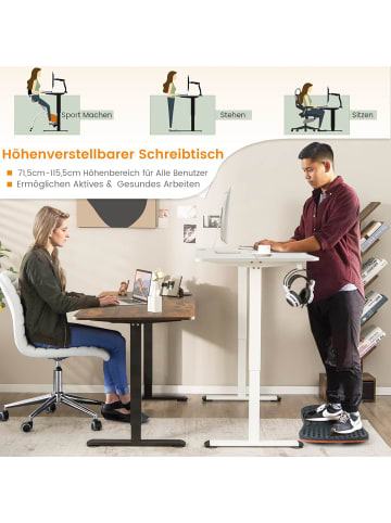 COSTWAY Elektrischer Schreibtisch in Braun