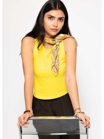 SASSYCLASSY Doppellagiges, geripptes Tank Top in Gelb