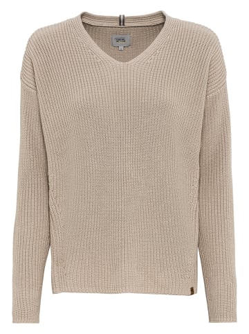 Camel Active Strickpullover mit V-Ausschnitt in Hellbraun