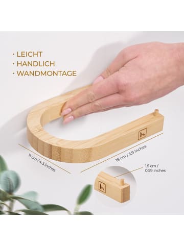 HENNEZ Toilettenpapier-Halter Akazie Evan  Braun