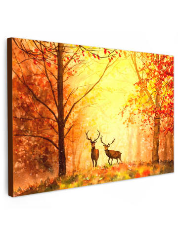 OnlyWow Leinwand Bilder Herbsthirsche