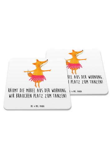 Mr. & Mrs. Panda Untersetzer Set Fuchs Ballerina mit Spruch in Weiß