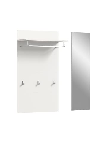 ebuy24 Garderobenmöbelset Jam (2-teilig) Weiß 90 x 27 cm