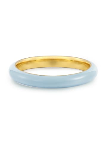 Glanzstücke München Ring Sterling Silber gelbgold Emaille blau in gelbgold