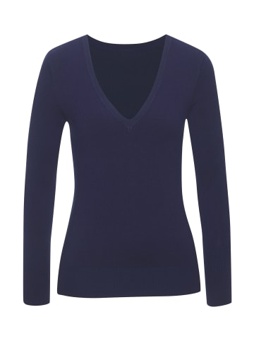 Vivance V-Ausschnitt-Pullover in marine